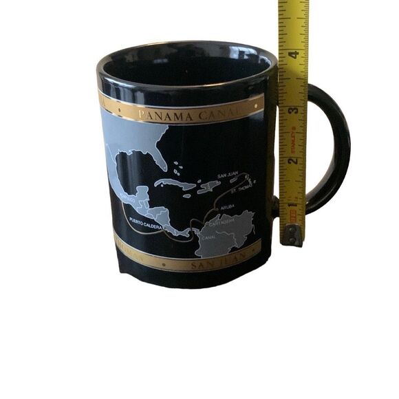Pre Owned Regal Princess Panama Canal Cruise Coffee Mug Cup Gold Blue - Picture 9 of 11